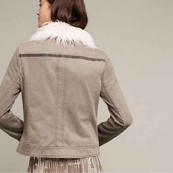 Anthropologie-Marrakech Faux Fur Trim Collar Jacket - Picture 2 of 12